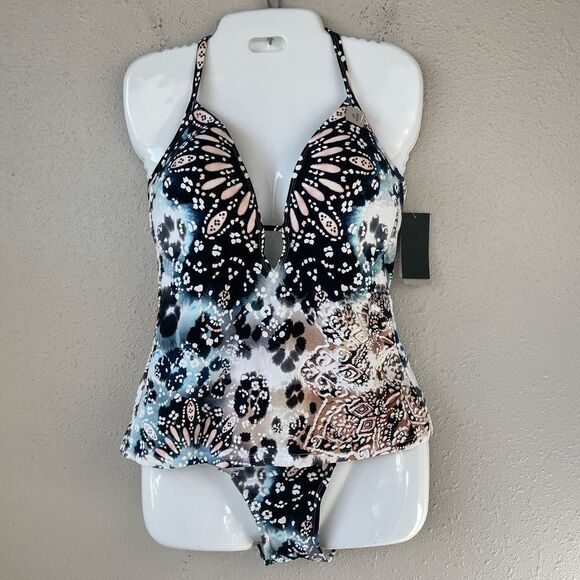 NWT Kenny Cole New York Two Piece Swim Tankini and Bottoms Size M - Picture 1 of 6
